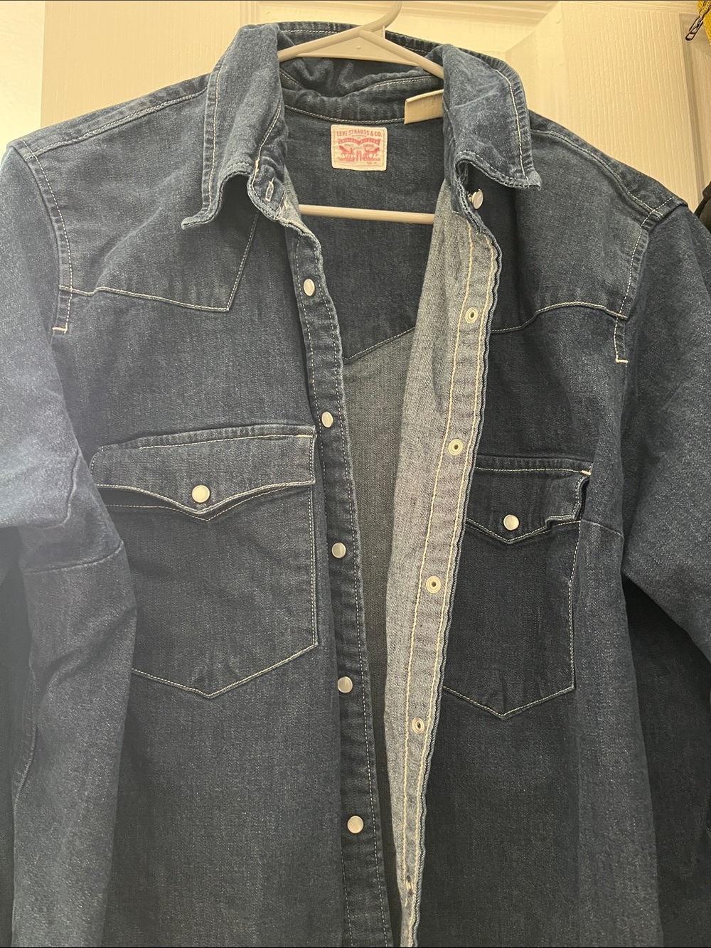 Levi's Dark Blue Denim Western Shirt Jacket